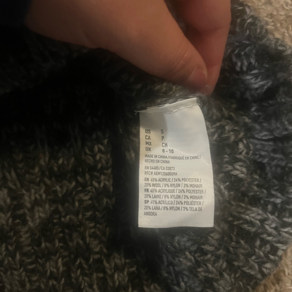 AMERICAN EAGLE OUTFITTERS Jegging Sweater Wool Mohair Blend S Gray Snowflake - Picture 4 of 7